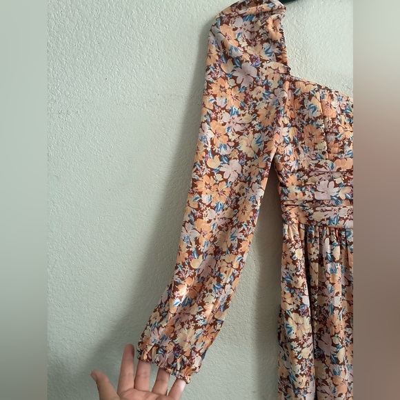 Band of the Free Floral Bohemian Boho Long Sleeve Midi Dress XS - Picture 8 of 16